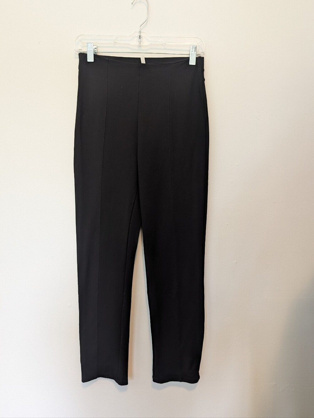 Halara High Waisted Front Seam Straight Leg Ponte Trousers Back Pockets Black S